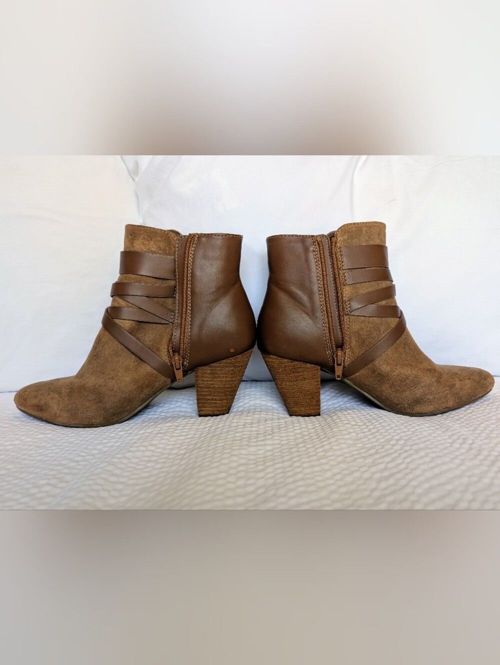 Report "Cruella" Women's Strappy Ankle Boots – Brown/Tan, Size 8